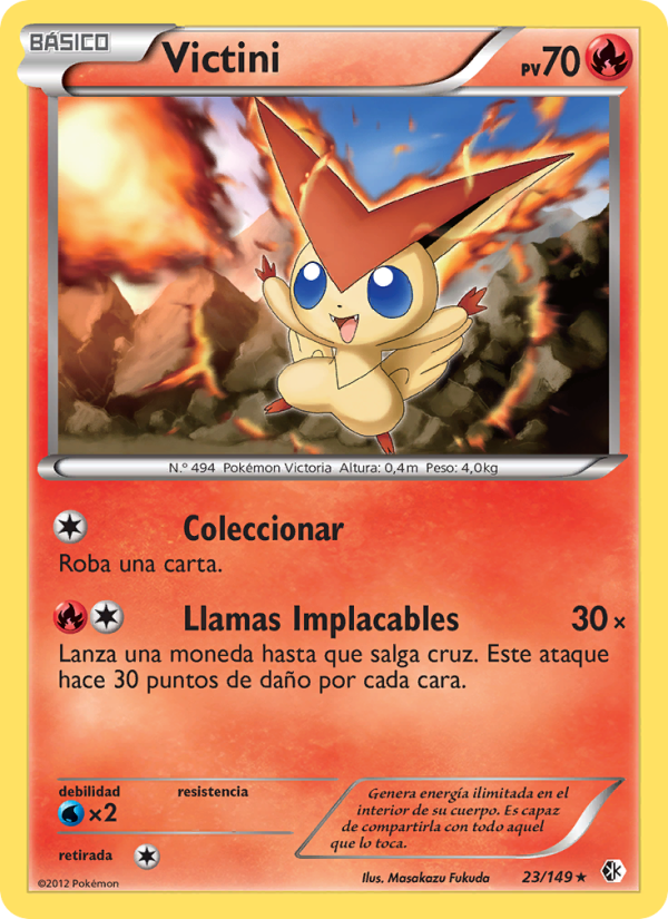 Victini 23 — Fronteras Cruzadas (Spanish Pokémon TCG card)