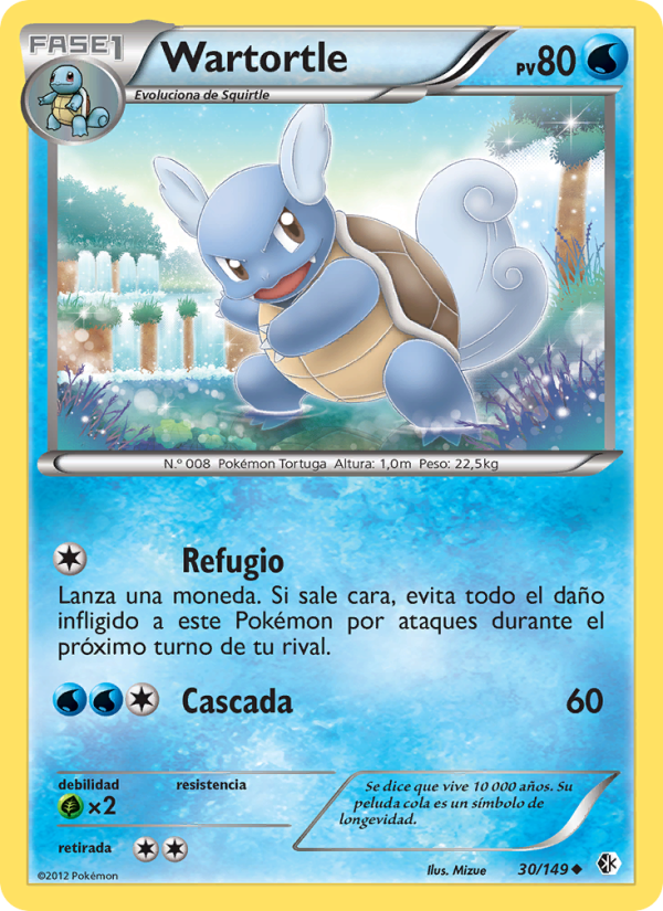 Wartortle 30 — Fronteras Cruzadas (Spanish Pokémon TCG card)