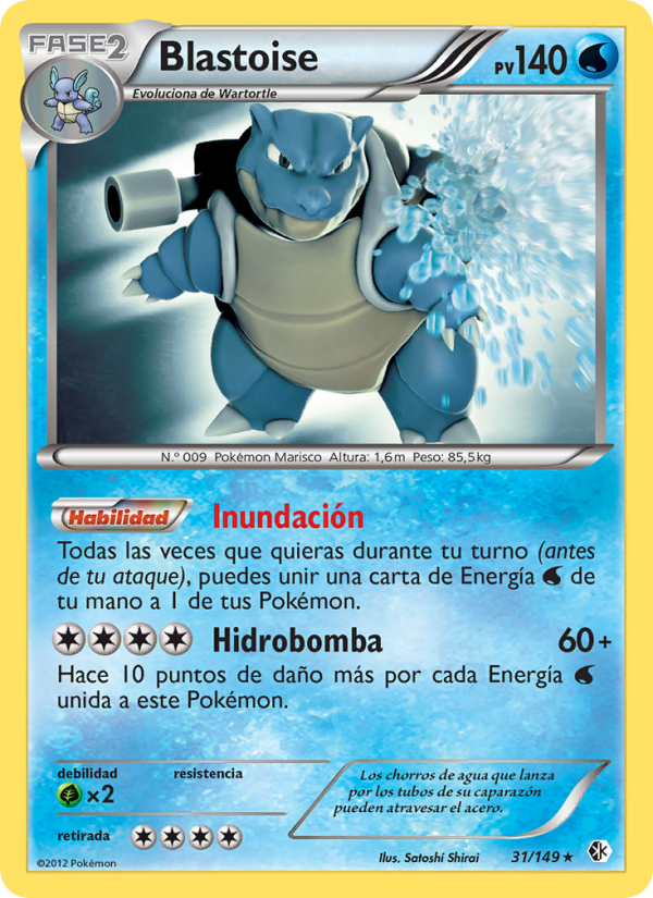 Blastoise 31 — Fronteras Cruzadas (Spanish Pokémon TCG card)