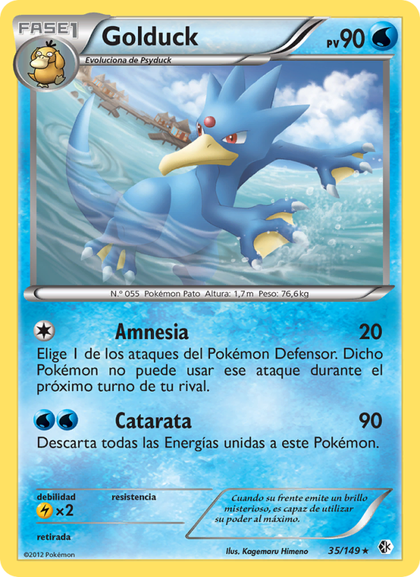 Golduck 35 — Fronteras Cruzadas (Spanish Pokémon TCG card)