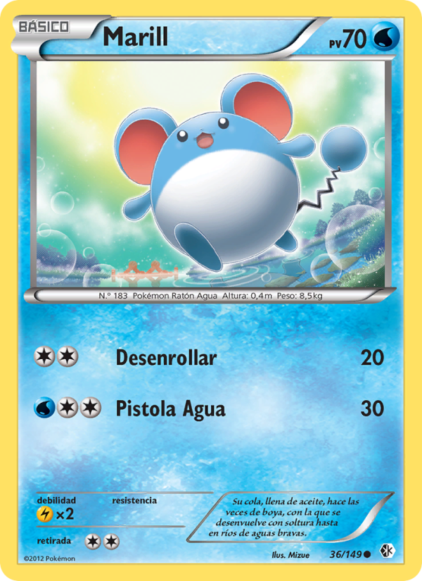 Marill 36 — Fronteras Cruzadas (Spanish Pokémon TCG card)