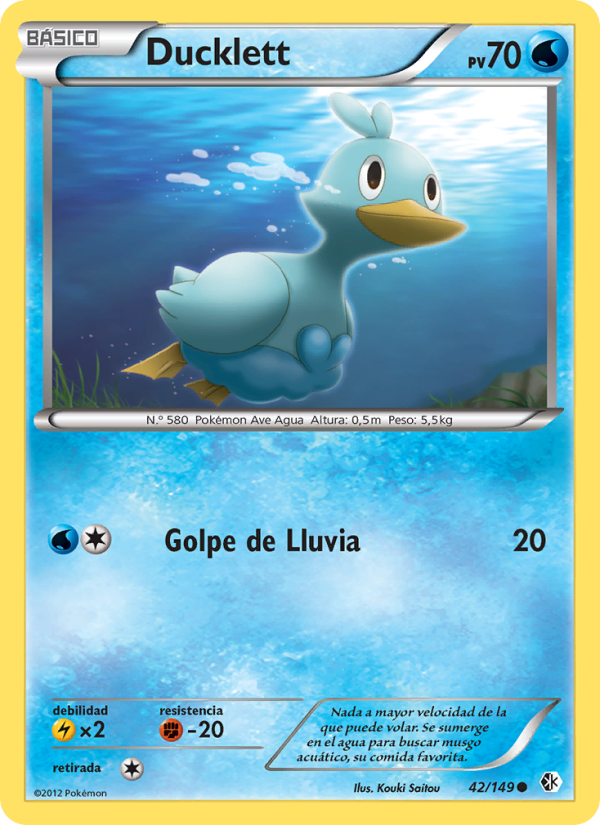 Ducklett 42 — Fronteras Cruzadas (Spanish Pokémon TCG card)