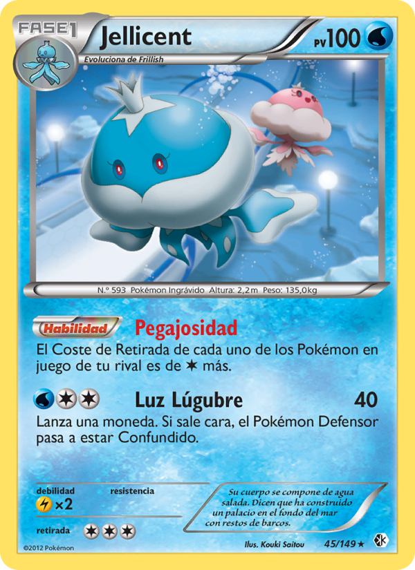 Jellicent 45 — Fronteras Cruzadas (Spanish Pokémon TCG card)