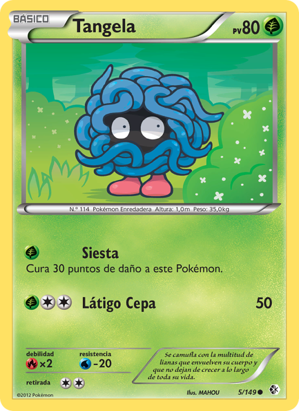 Tangela 5 — Fronteras Cruzadas (Spanish Pokémon TCG card)
