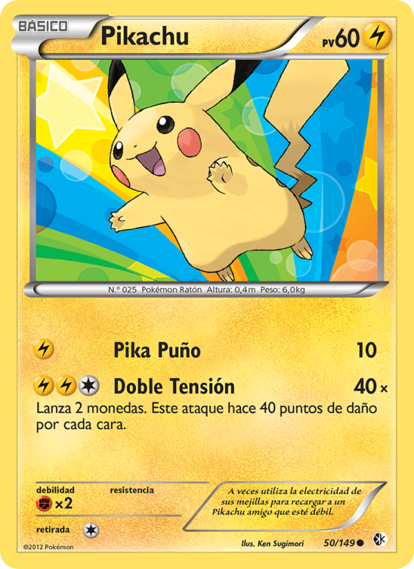 Pikachu 50 — Fronteras Cruzadas (Spanish Pokémon TCG card)