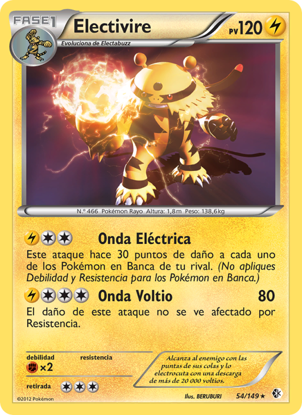Electivire 54 — Fronteras Cruzadas (Spanish Pokémon TCG card)