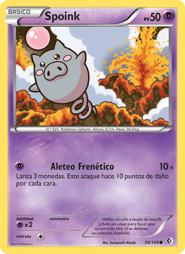 Spoink 59 — Fronteras Cruzadas (Spanish Pokémon TCG card)