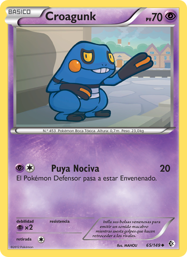 Croagunk 65 — Fronteras Cruzadas (Spanish Pokémon TCG card)