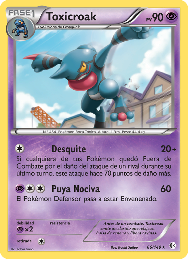 Toxicroak 66 — Fronteras Cruzadas (Spanish Pokémon TCG card)