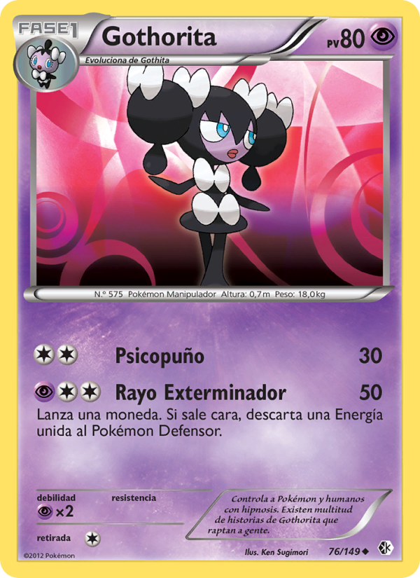 Gothorita 76 — Fronteras Cruzadas (Spanish Pokémon TCG card)