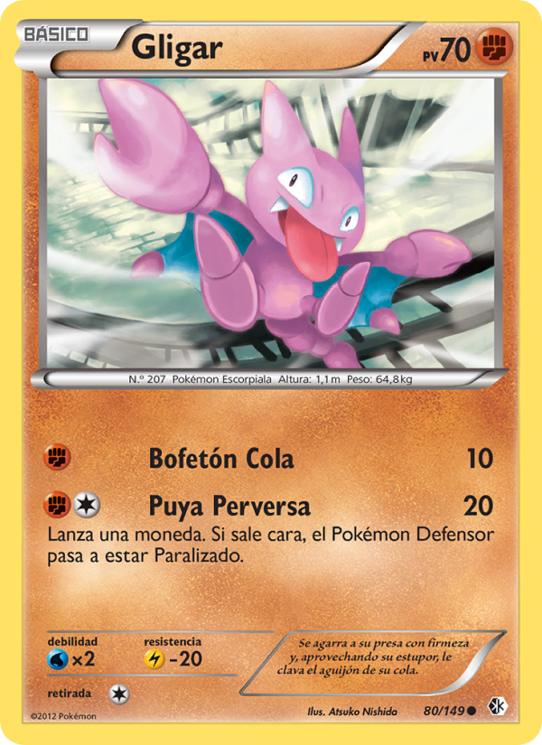 Gligar 80 — Fronteras Cruzadas (Spanish Pokémon TCG card)