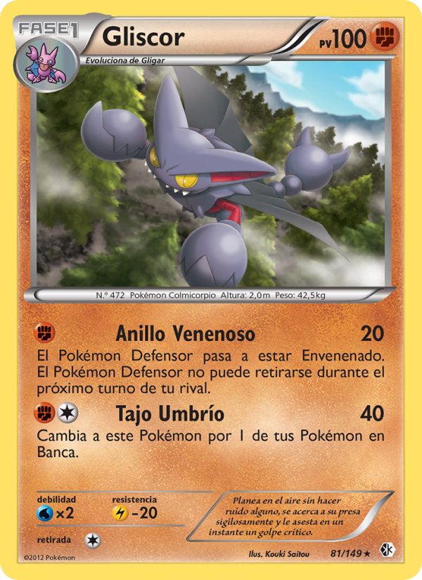 Gliscor 81 — Fronteras Cruzadas (Spanish Pokémon TCG card)