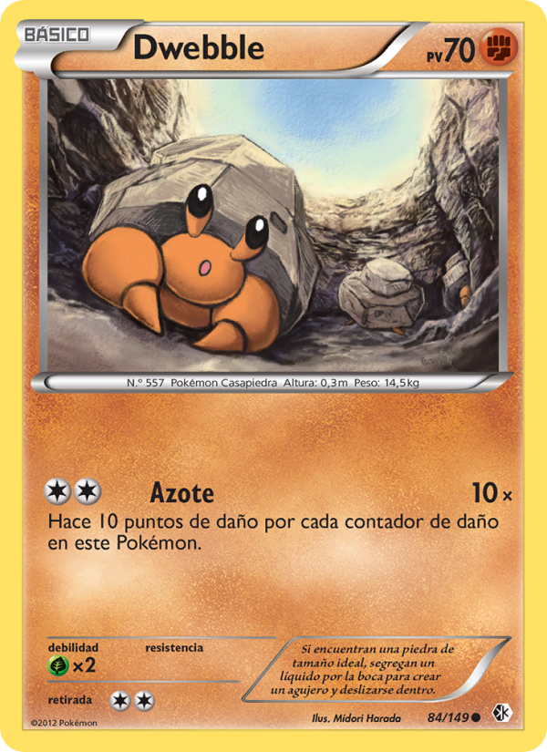 Dwebble 84 — Fronteras Cruzadas (Spanish Pokémon TCG card)