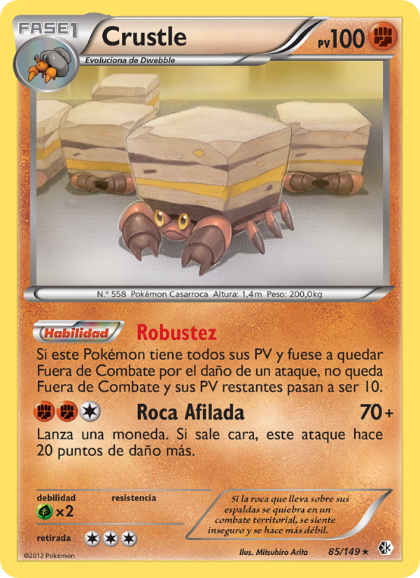Crustle 85 — Fronteras Cruzadas (Spanish Pokémon TCG card)