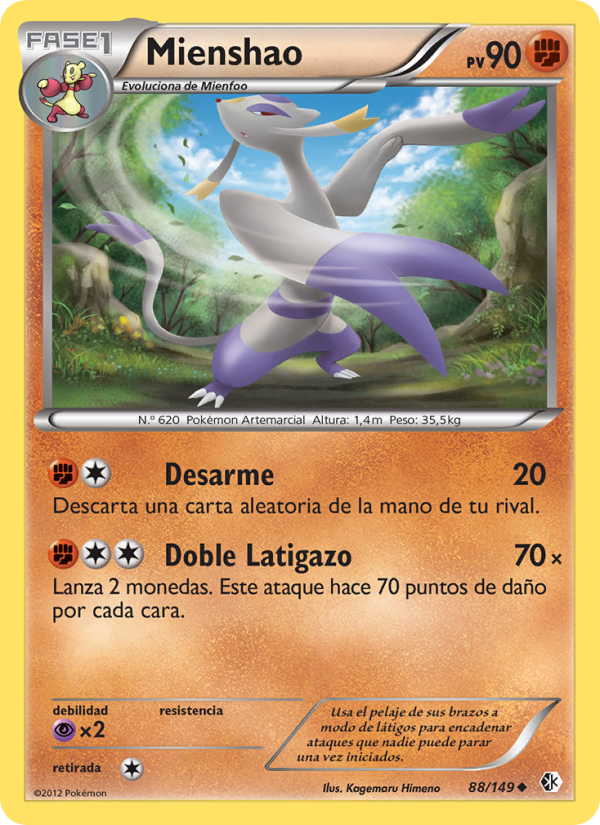 Mienshao 88 — Fronteras Cruzadas (Spanish Pokémon TCG card)