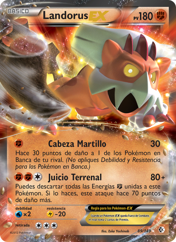 Landorus-EX 89 — Fronteras Cruzadas (Spanish Pokémon TCG card)