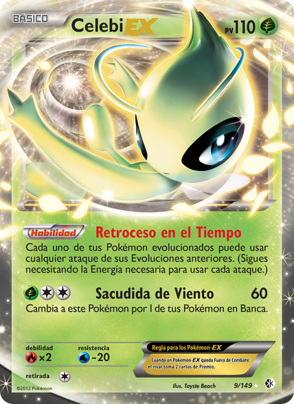 Celebi-EX 9 — Fronteras Cruzadas (Spanish Pokémon TCG card)