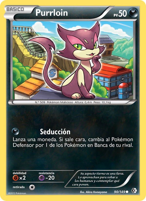 Purrloin 90 — Fronteras Cruzadas (Spanish Pokémon TCG card)