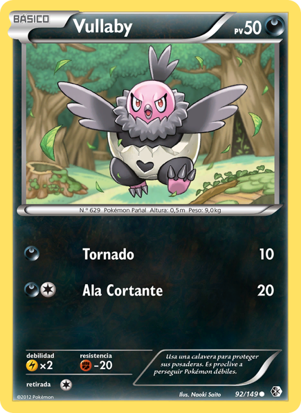 Vullaby 92 — Fronteras Cruzadas (Spanish Pokémon TCG card)