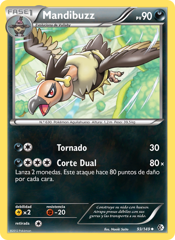 Mandibuzz 93 — Fronteras Cruzadas (Spanish Pokémon TCG card)