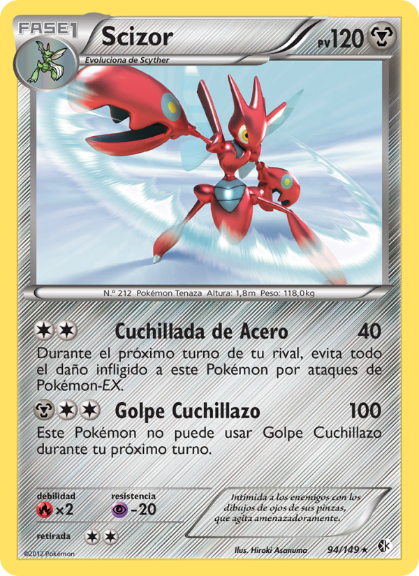 Scizor 94 — Fronteras Cruzadas (Spanish Pokémon TCG card)