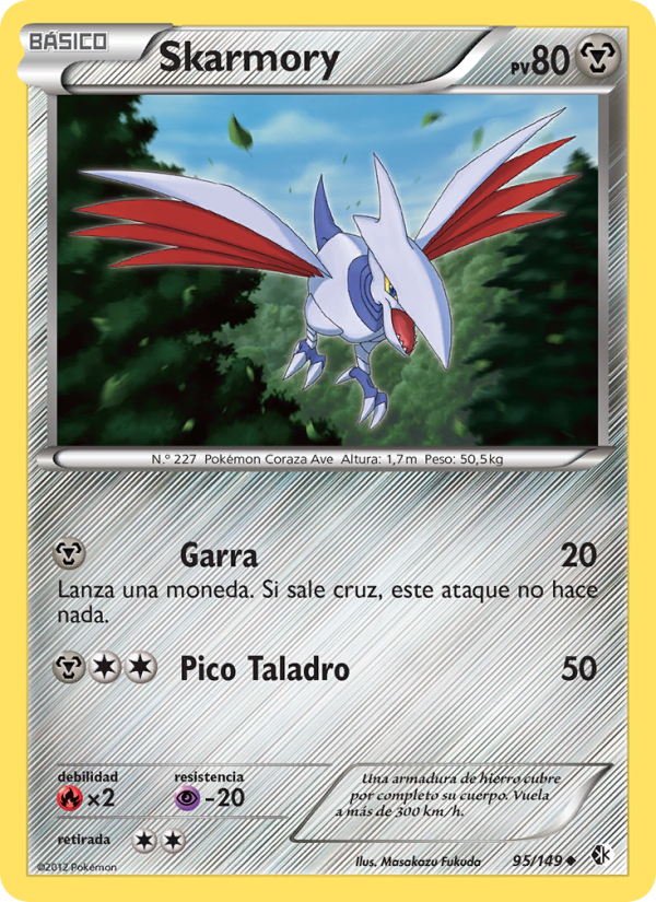 Skarmory 95 — Fronteras Cruzadas (Spanish Pokémon TCG card)
