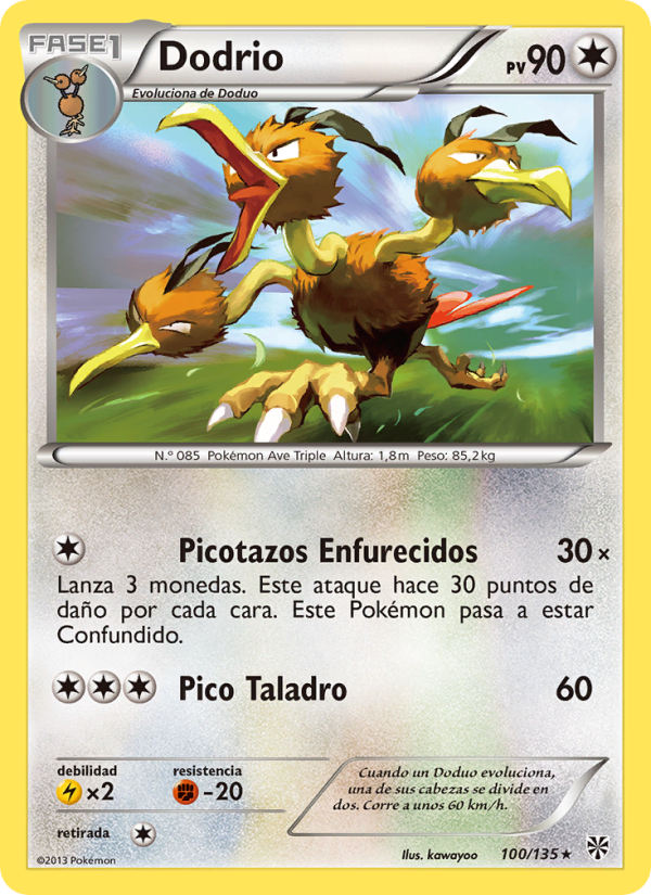 Dodrio 100 — Tormenta Plasma (Spanish Pokémon TCG card)