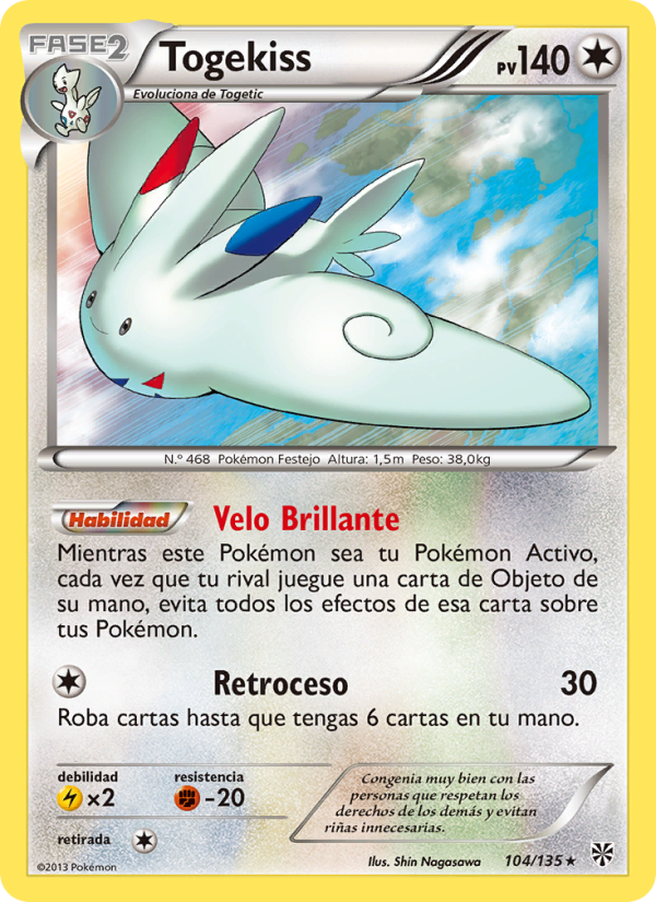Togekiss 104 — Tormenta Plasma (Spanish Pokémon TCG card)