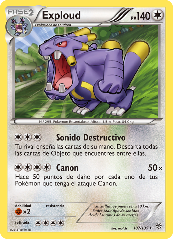 Exploud 107 — Tormenta Plasma (Spanish Pokémon TCG card)
