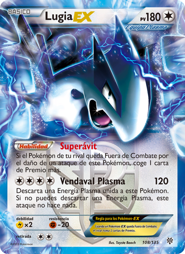 Lugia-EX 108 — Tormenta Plasma (Spanish Pokémon TCG card)