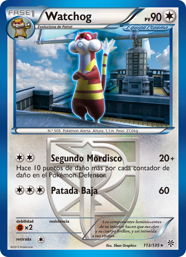 Watchog 113 — Tormenta Plasma (Spanish Pokémon TCG card)