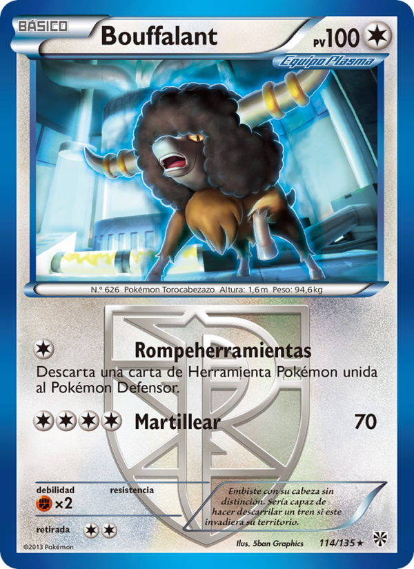 Bouffalant 114 — Tormenta Plasma (Spanish Pokémon TCG card)