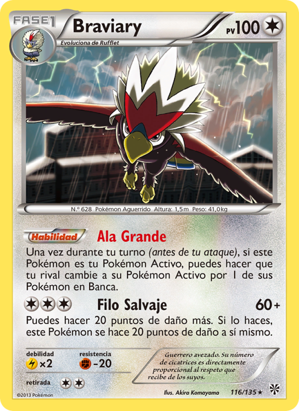 Braviary 116 — Tormenta Plasma (Spanish Pokémon TCG card)