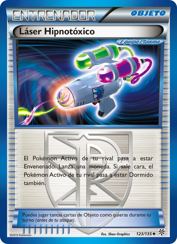 Láser Hipnotóxico 123 — Tormenta Plasma (Spanish Pokémon TCG card)