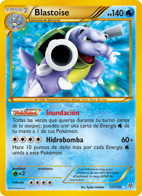 Blastoise 137 — Tormenta Plasma (Spanish Pokémon TCG card)