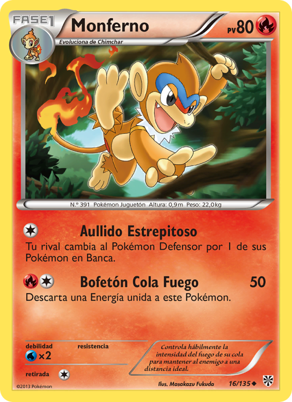 Monferno 16 — Tormenta Plasma (Spanish Pokémon TCG card)
