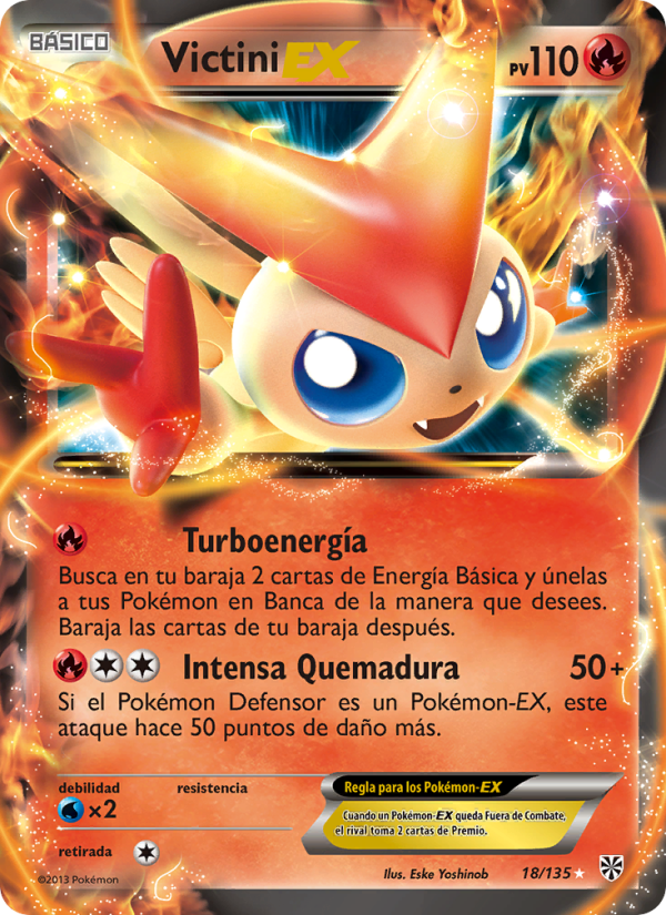 Victini-EX 18 — Tormenta Plasma (Spanish Pokémon TCG card)