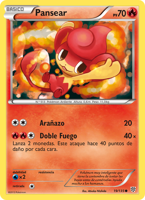 Pansear 19 — Tormenta Plasma (Spanish Pokémon TCG card)