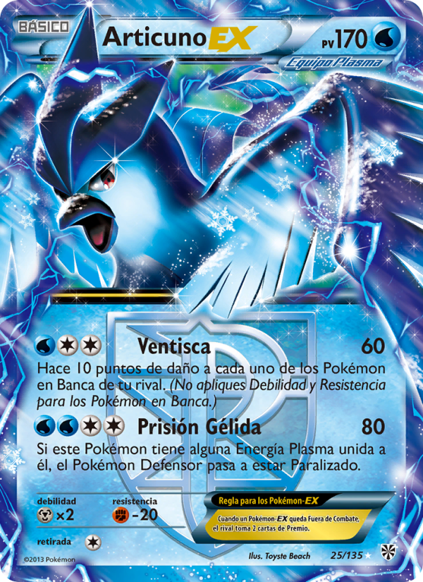 Articuno-EX 25 — Tormenta Plasma (Spanish Pokémon TCG card)