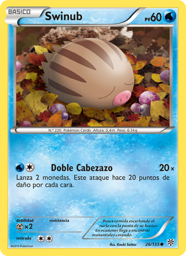 Swinub 26 — Tormenta Plasma (Spanish Pokémon TCG card)