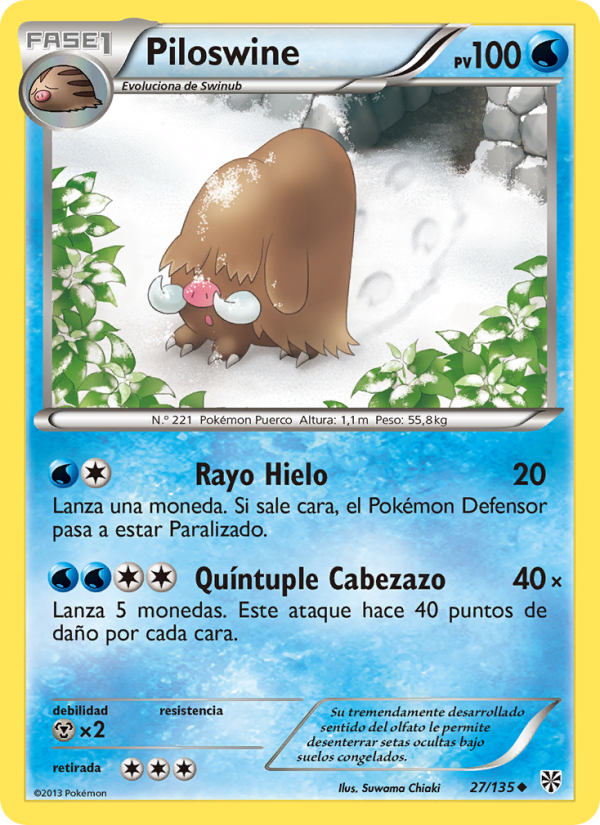 Piloswine 27 — Tormenta Plasma (Spanish Pokémon TCG card)