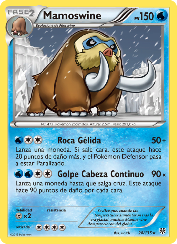 Mamoswine 28 — Tormenta Plasma (Spanish Pokémon TCG card)