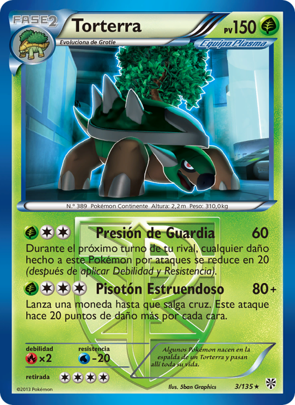 Torterra 3 — Tormenta Plasma (Spanish Pokémon TCG card)