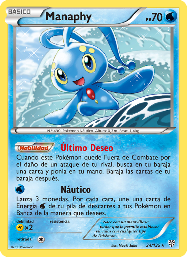 Manaphy 34 — Tormenta Plasma (Spanish Pokémon TCG card)