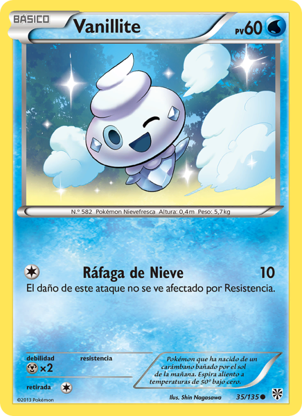 Vanillite 35 — Tormenta Plasma (Spanish Pokémon TCG card)