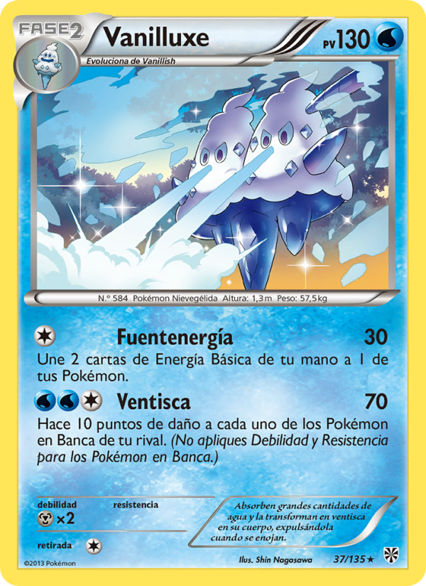 Vanilluxe 37 — Tormenta Plasma (Spanish Pokémon TCG card)