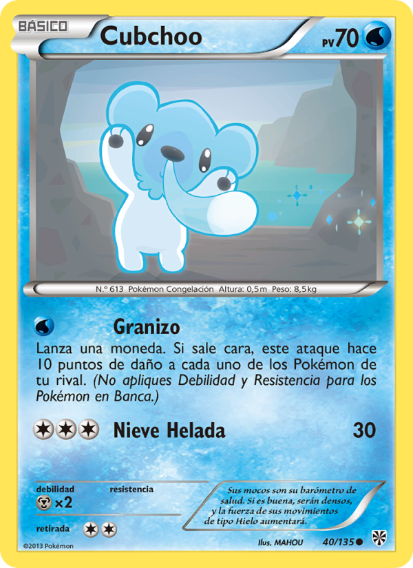 Cubchoo 40 — Tormenta Plasma (Spanish Pokémon TCG card)