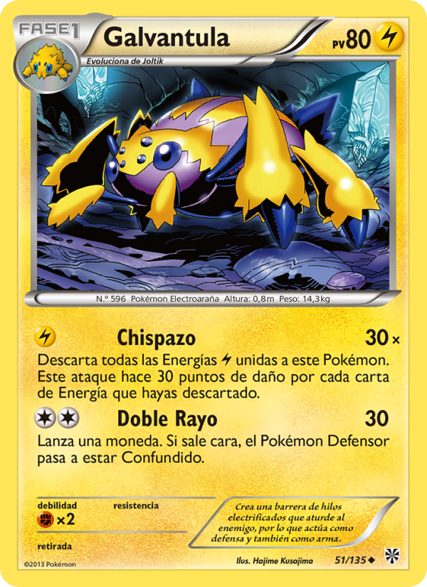 Galvantula 51 — Tormenta Plasma (Spanish Pokémon TCG card)