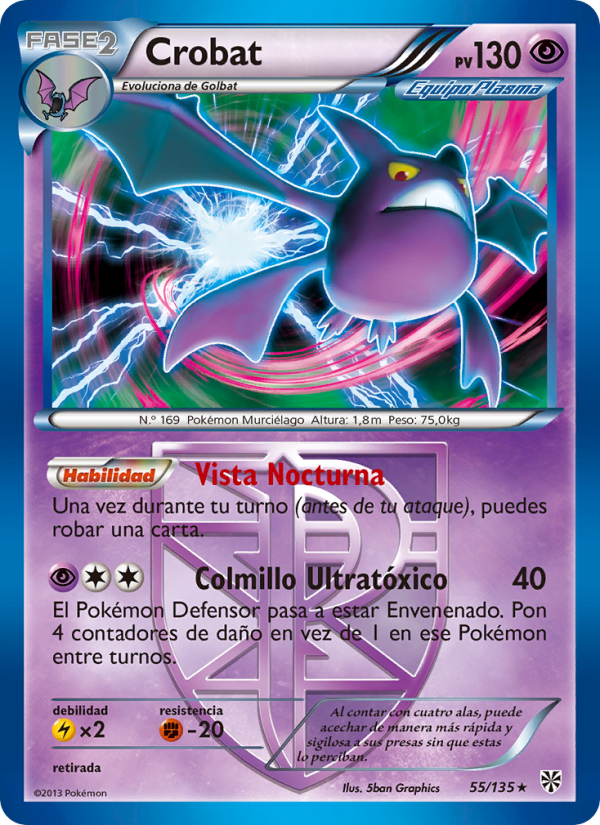 Crobat 55 — Tormenta Plasma (Spanish Pokémon TCG card)