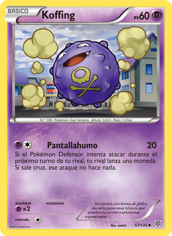 Koffing 57 — Tormenta Plasma (Spanish Pokémon TCG card)